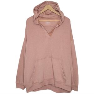 Aerie Women's Peach Cotton Oversized Long Sleeve Hoodie Sweater Sz S